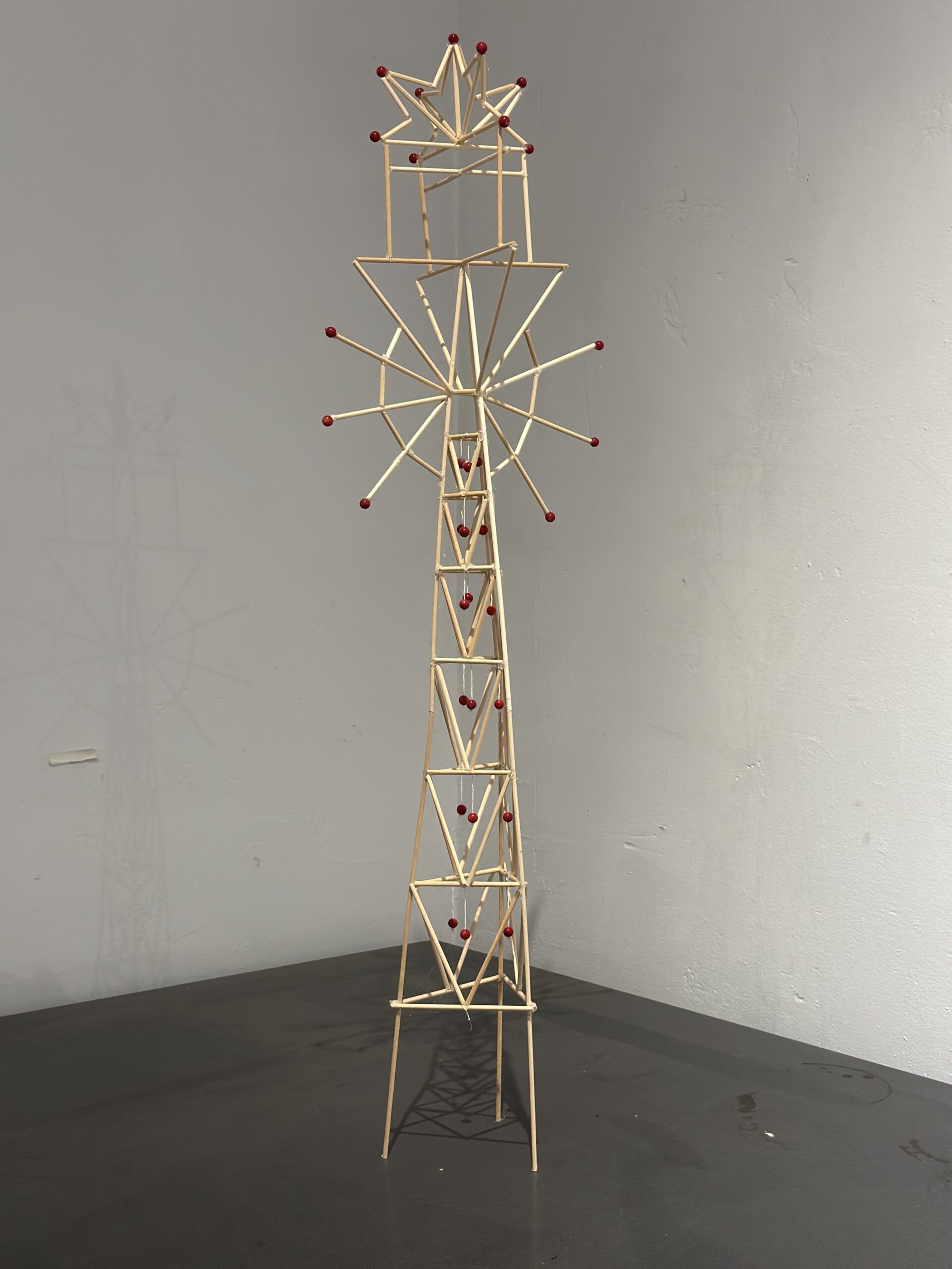 Maquette for a sculpture inspired by electrical towers on the Navajo Nation. 