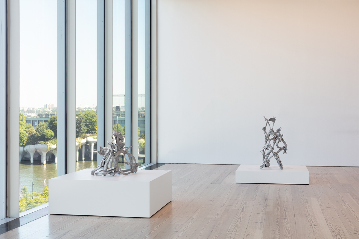 Installation view of sculpture by Sarah M. Rodriguez at the Whitney Museum of American Art.