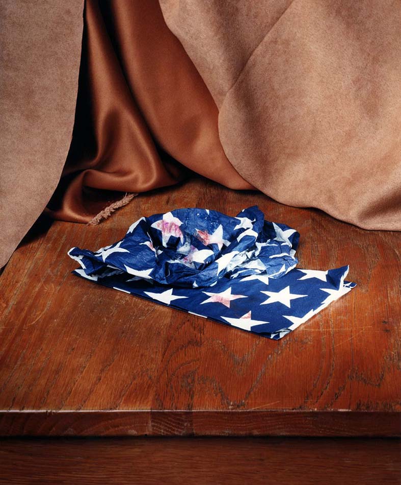 Crumpled napkins with pattern of the stars from the U.S. flag, from the Declarations of Incongruence exhibition, one of the exhibitions selected for the southwest art exhibitions summer 2026 guide