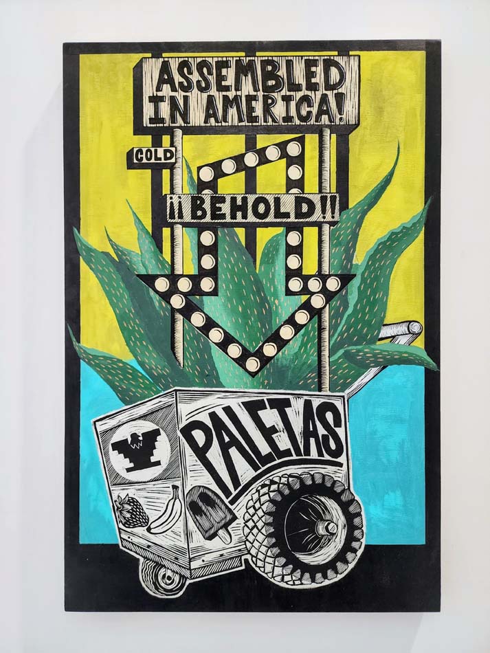 Print by Benjamin Muñoz with the text Made in America, part of the Cheech Collection