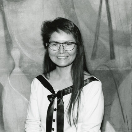 Portrait of Emmi Whitehorse at Wheelwright Museum, 1991.