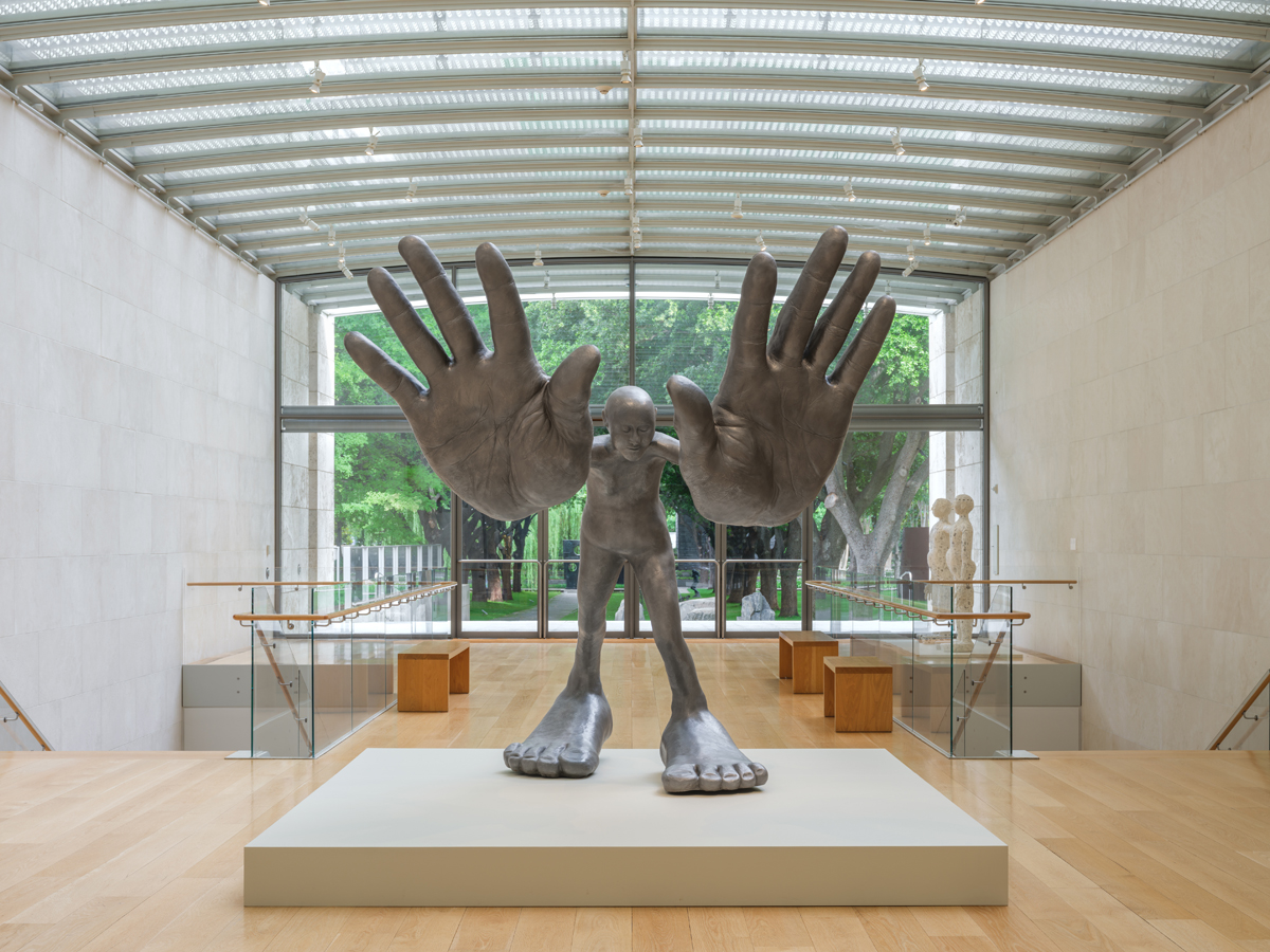 Installation view of a large-scale sculpture by Texas artist Nic Nicosia at Nasher Sculpture Center.
