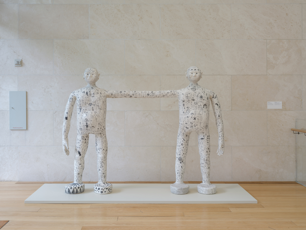 Installation view of a figurative work by Nic Nicosia.