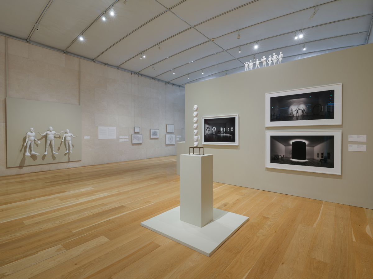 Installation view of a retrospective by Nic Nicosia at Nasher Sculpture Center.
