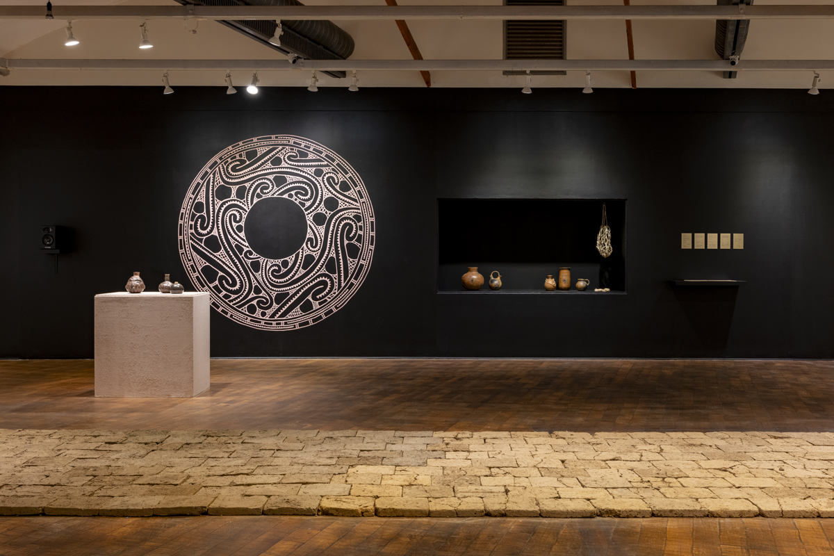 Installation view of Craft Contemporary's 2026 Clay Biennial, curated by Andres Payán Estrada of the Rubin Center.