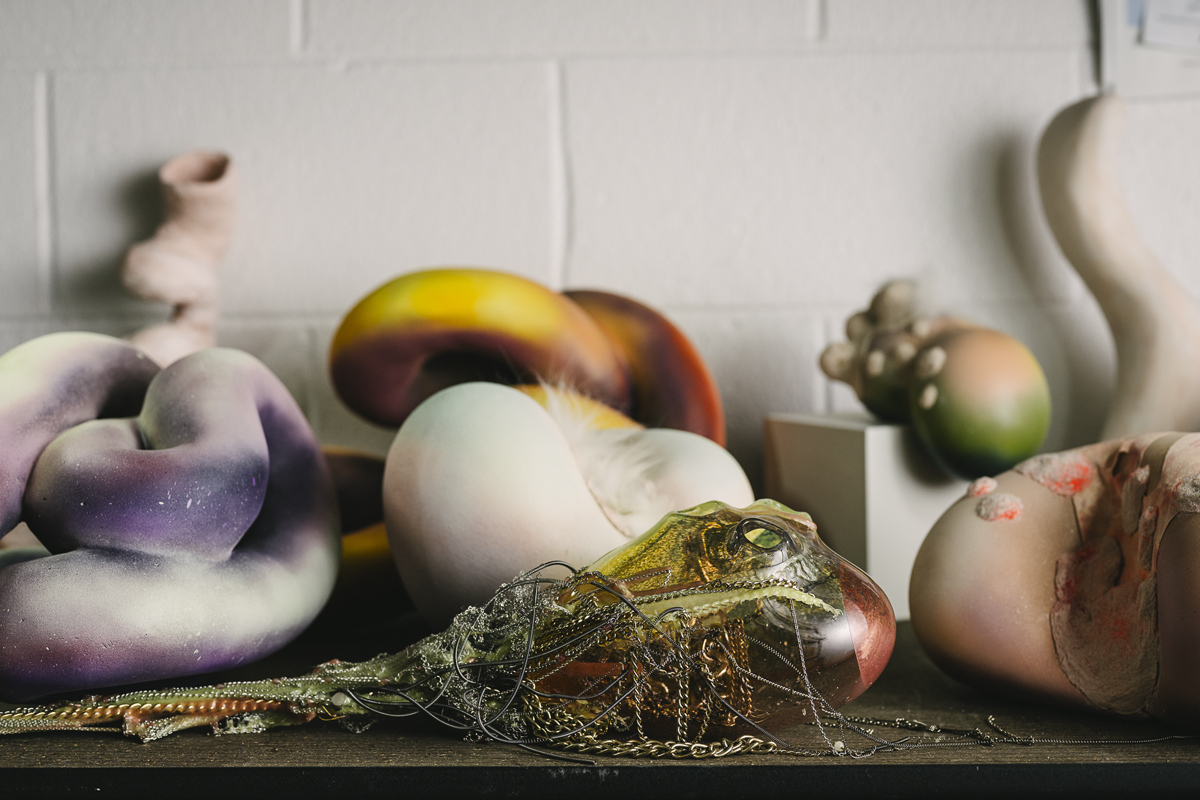 Sculptures in Kate Casanova's Denver studio.
