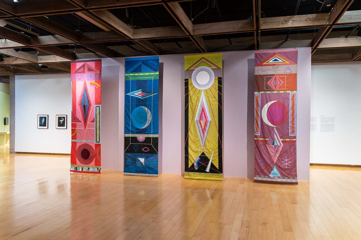 Installation view with work by Hilma's Ghost.