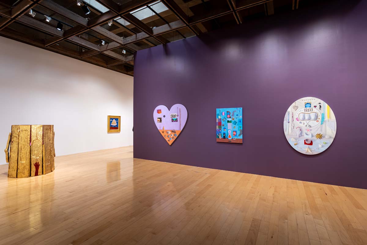 Installation view with work by Clarity Haynes and Nancy Azara.
