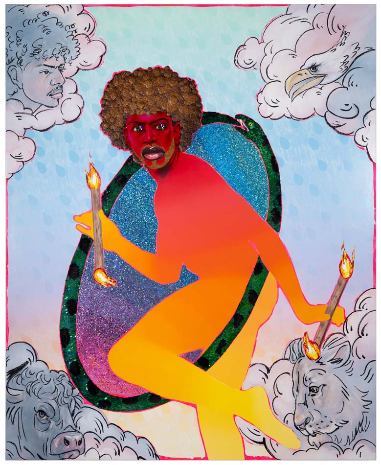 Painting by Devan Shimoyama