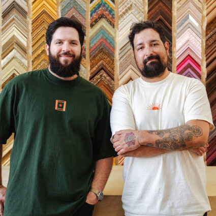 Portrait of Michael White and Michael Moncibaiz, El Paso Frame Co. owners.