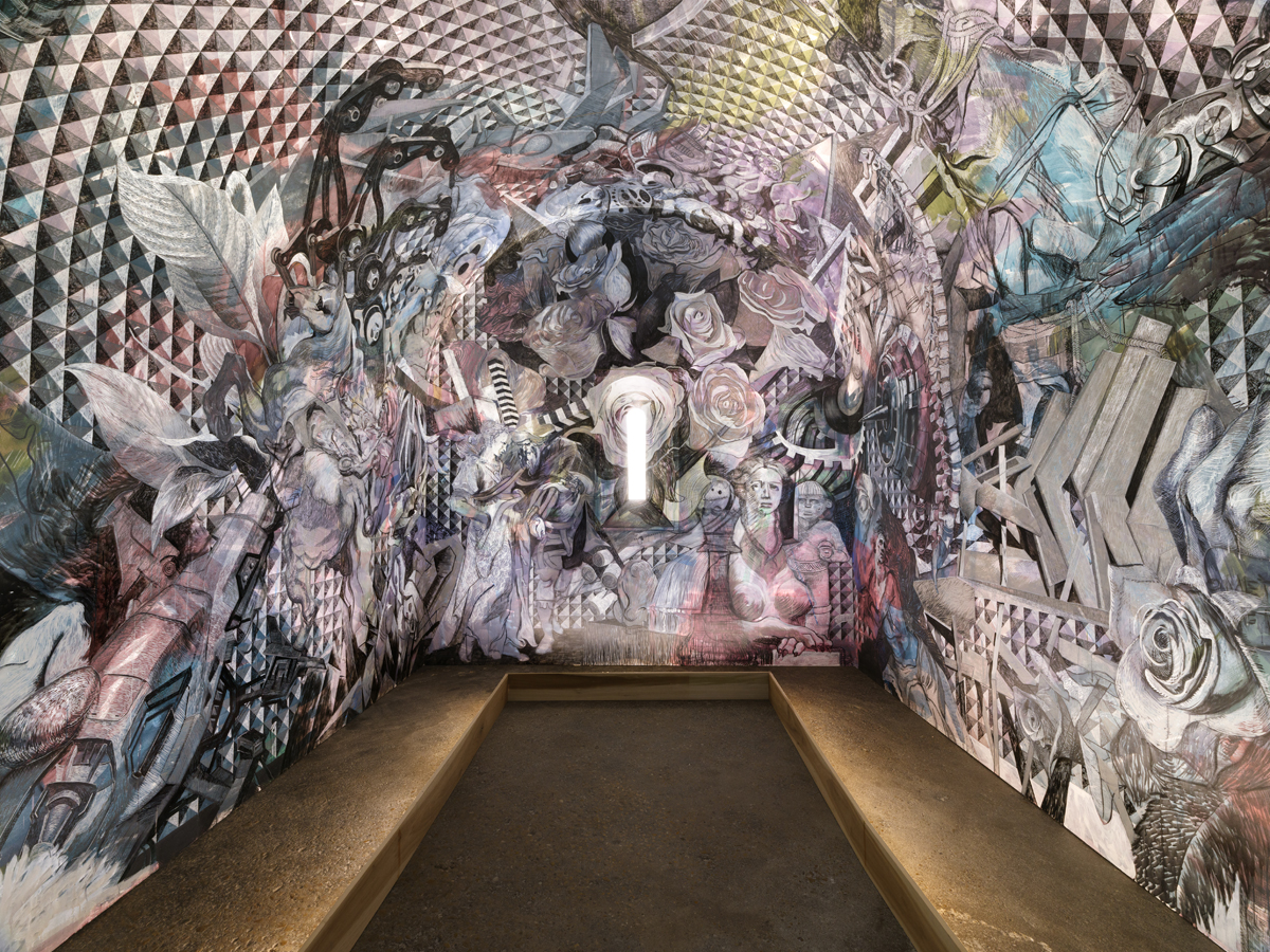 Installation view of Francisco Moreno's first museum solo exhibition at Dallas Contemporary in Texas.