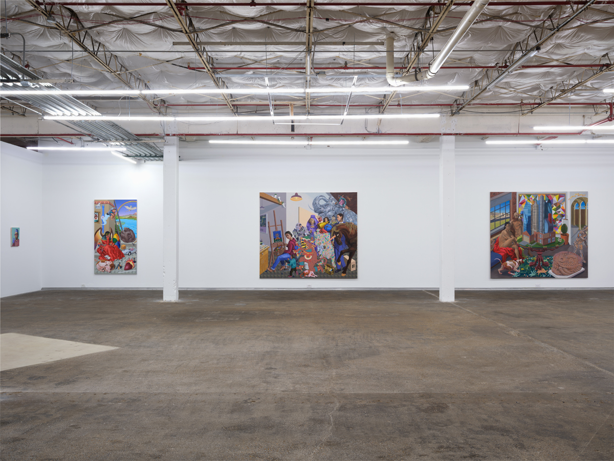 Installation view of Francisco Moreno's first museum solo exhibition at Dallas Contemporary in Texas.