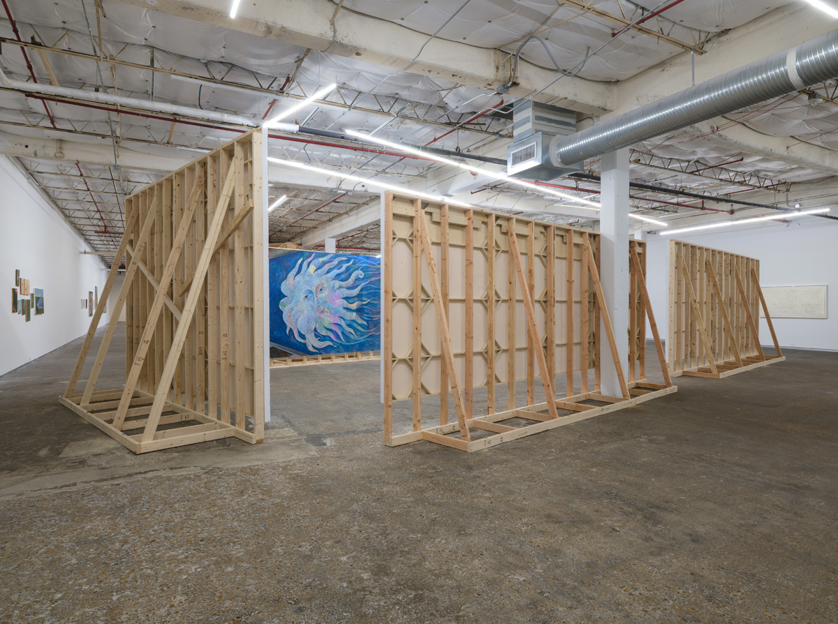 Installation view of Francisco Moreno's first museum solo exhibition at Dallas Contemporary in Texas.
