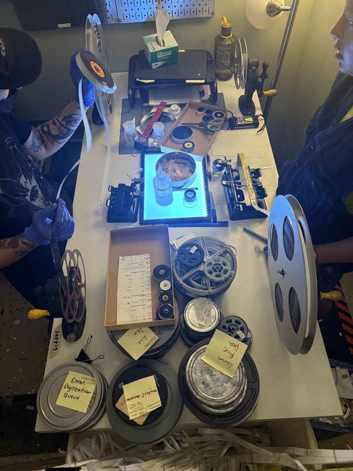 Behind-the-scenes photo from Austin's Texas Archive of the Moving Image.