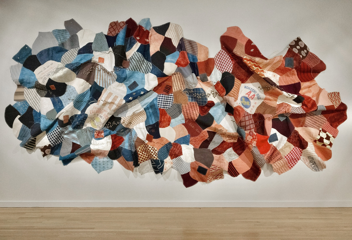 Artwork by Lehuauakea from an exhibition about Japanese American incarceration.
