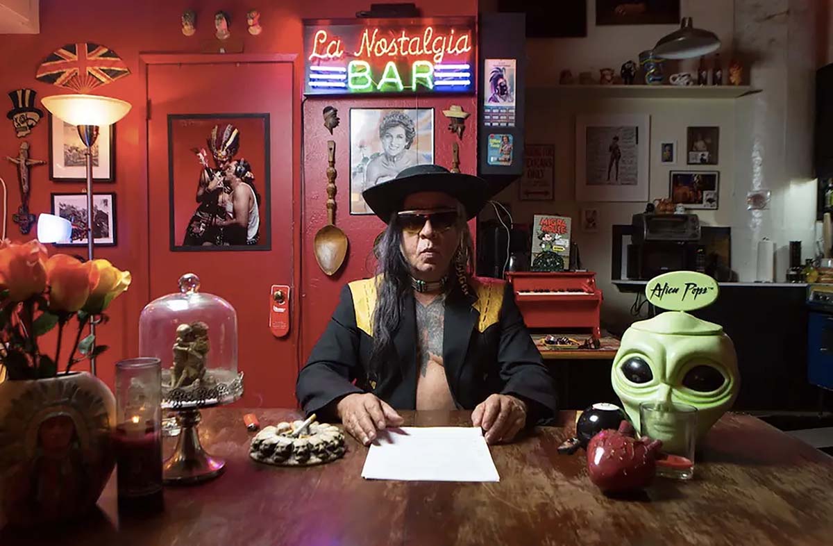 Guillermo Gómez-Peña at La Pocha Nostra's Casa Museo Norte, San Francisco, 2018. 