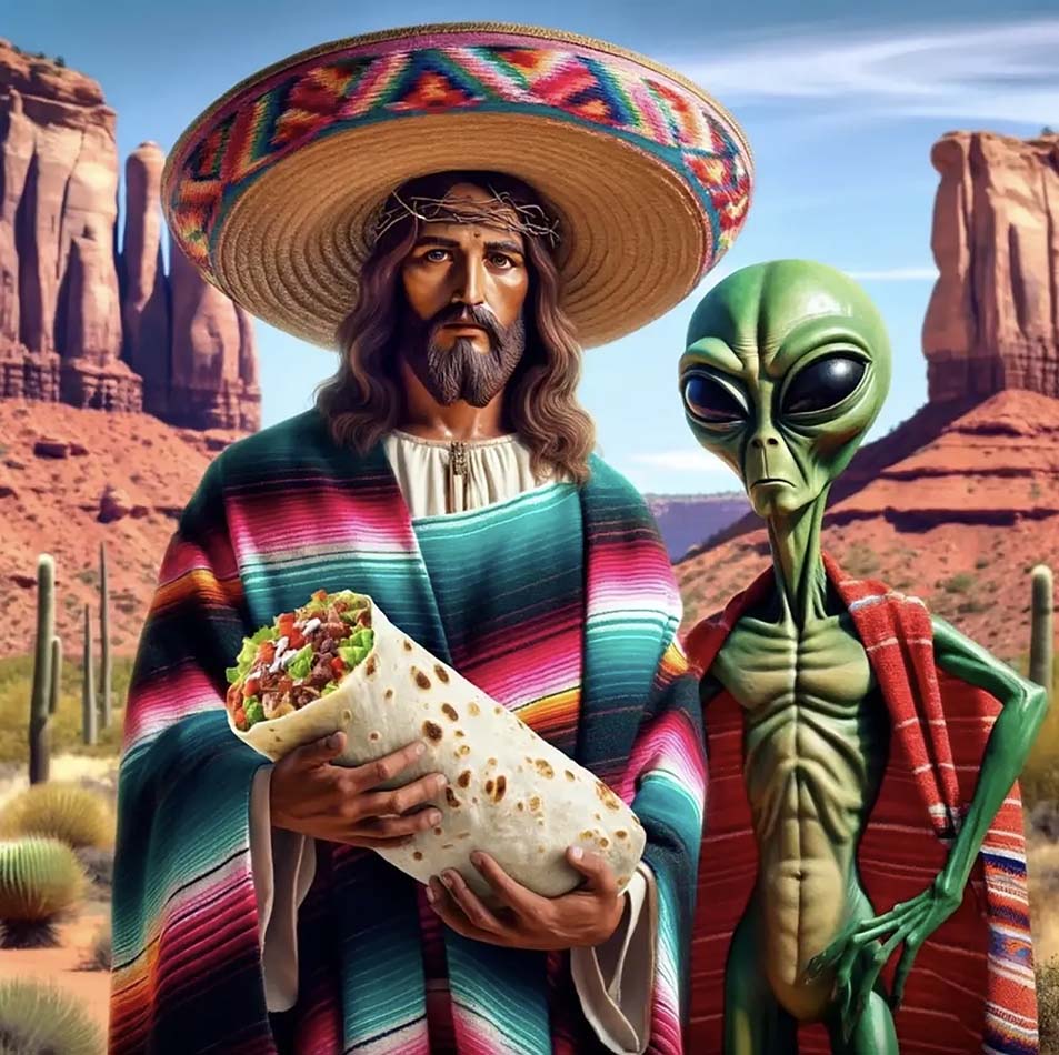 Chicanx AI LAB, <i>Welcometo America</i>, 2024, AI-generated digital image