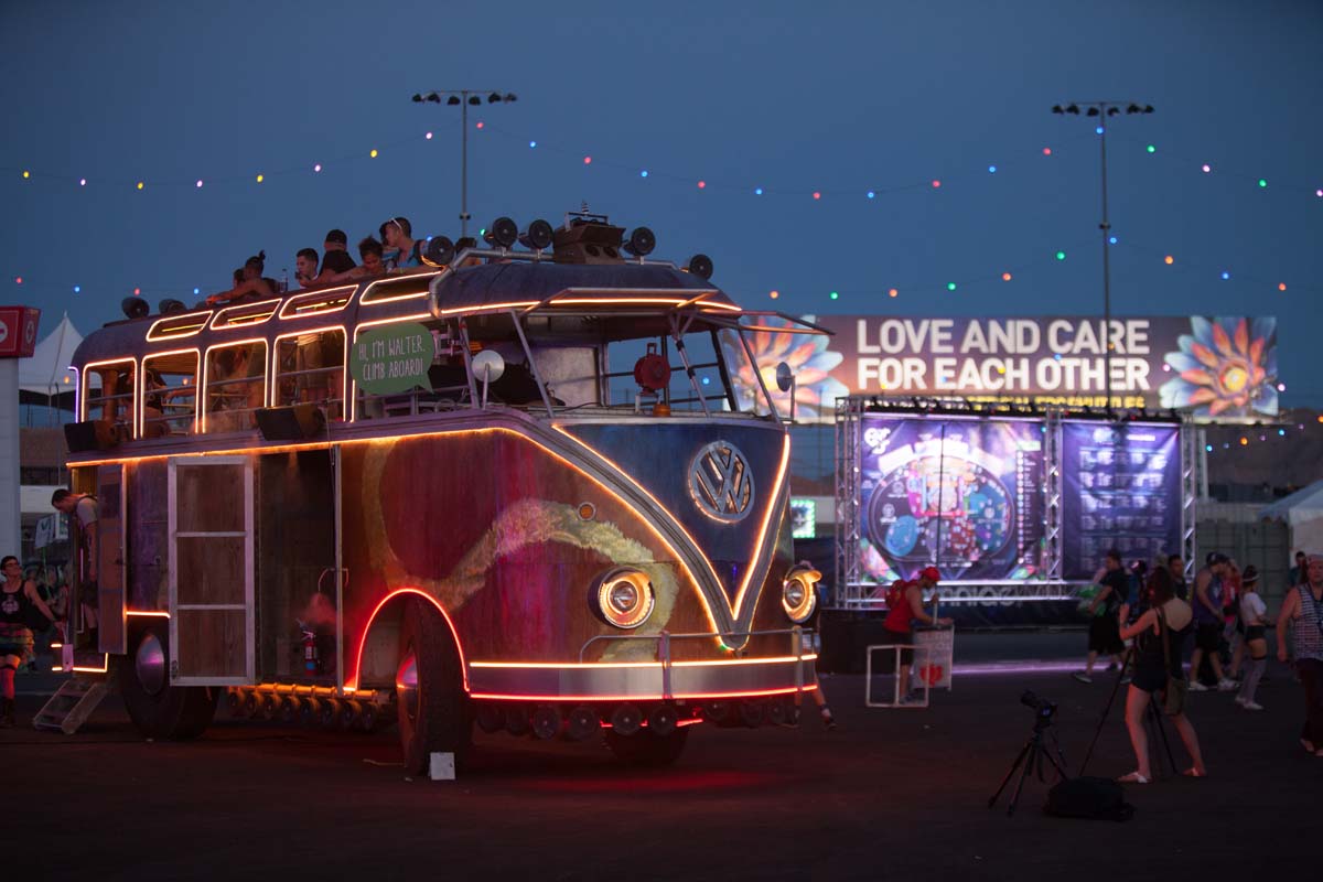 <i>Walter the Bus</i>, 2009, at Electric Daisy Carnival, Las Vegas. 