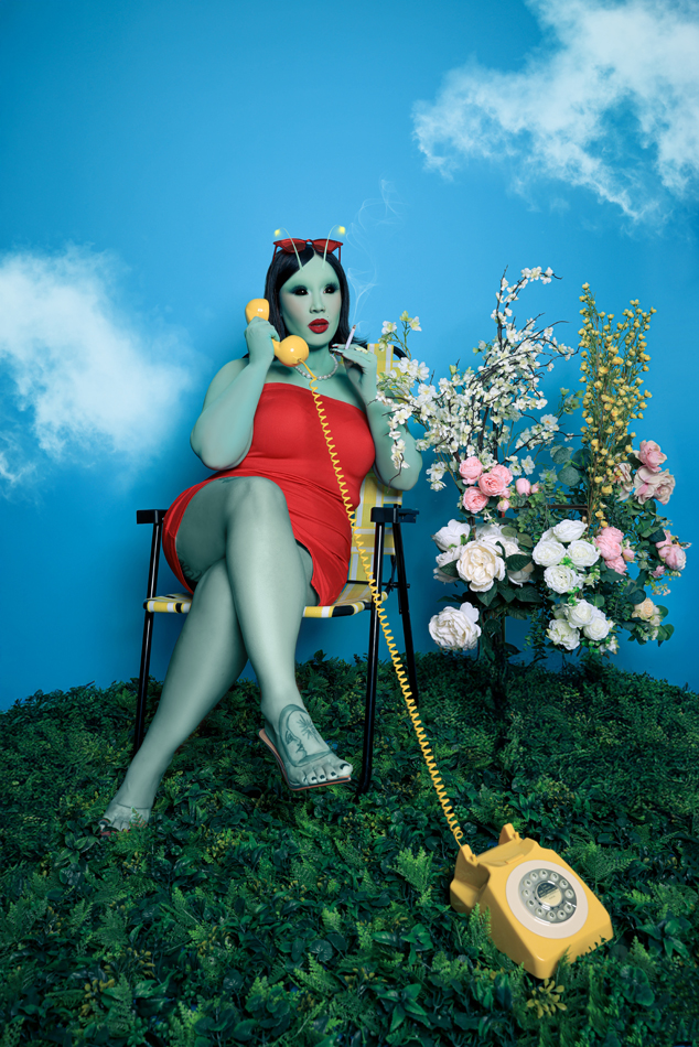 Smoking in the Garden Alien photograph by Faye Lenore, who is featured in Southwest Contemporary's fall-winter 2026-27 issue.