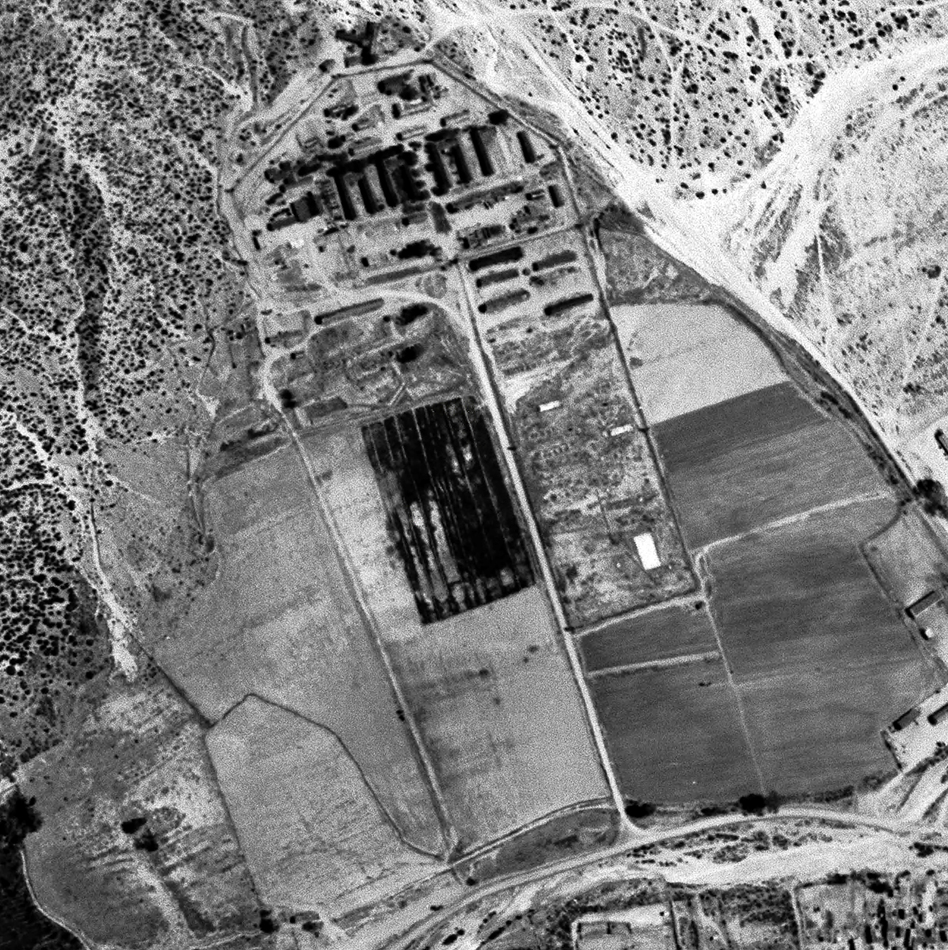 Aerial view of the DOJ-led Japanese incarceration camp in Santa Fe.