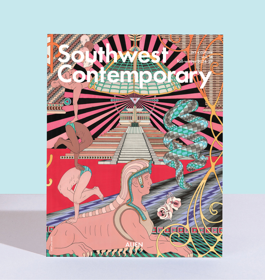 The cover of Southwest Contemporary Vol. 14: Alien, the regional contemporary art magazine's fall/winter 2026-27 issue.