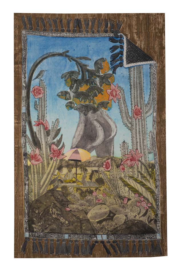 Print by Paula Wilson, In the Desert: Mooning