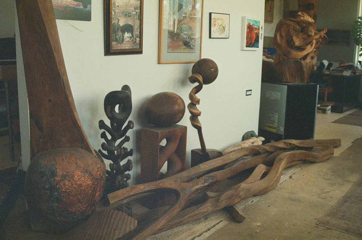 Interior of Joe Pachak's home studio in Bluff, Utah.