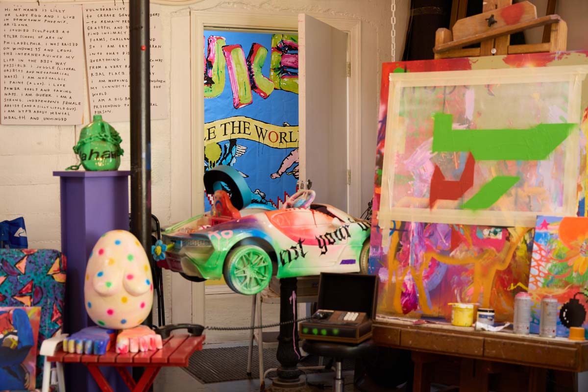 View from inside Lady Egg’s current studio at the old Bragg’s Pie Factory building on historic Grand Avenue.