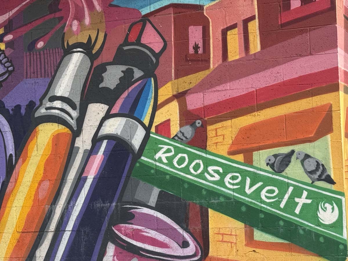 Detail of Roosevelt Row mural by Such Styles.