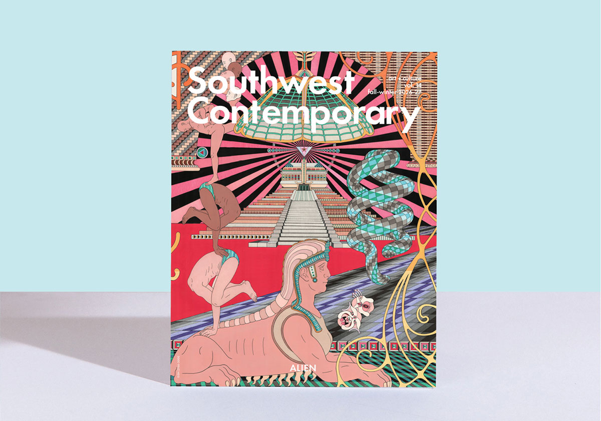 The cover of Southwest Contemporary Vol. 14: Alien, the regional contemporary art magazine's fall/winter 2026-27 issue.