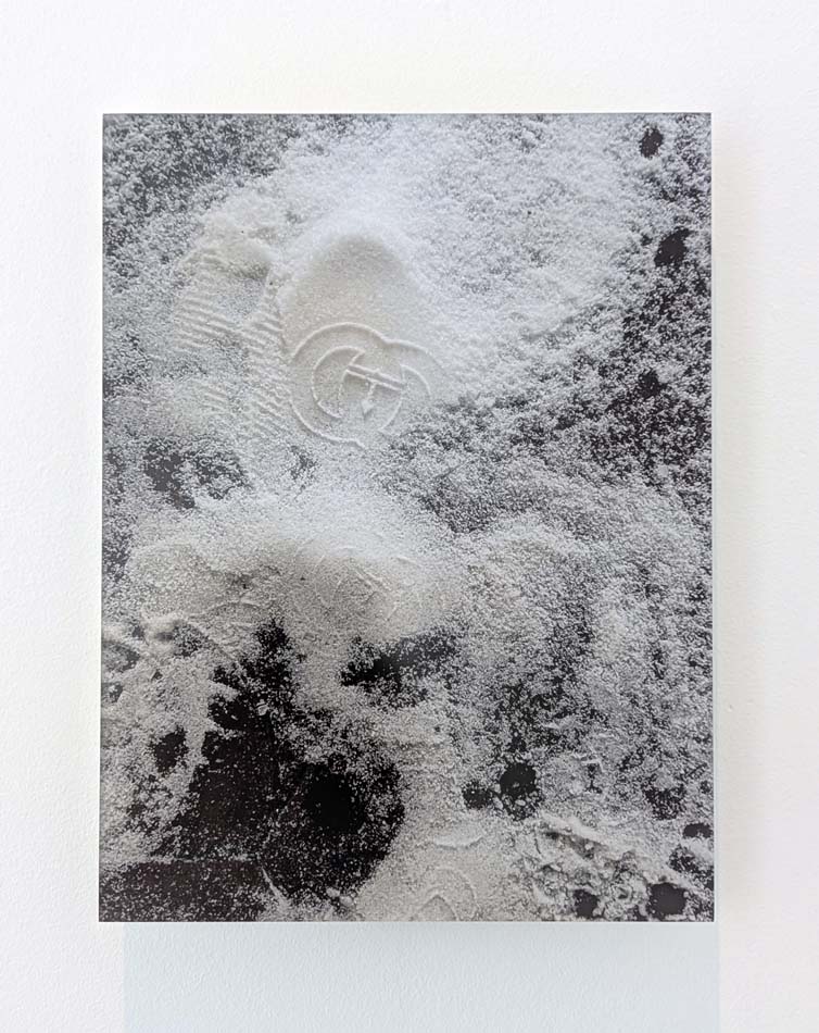 Devon DikeouAspen Gucci, 2024-ongoing Gucci shoe imprint in "Aspen Snow" (Rome Prize) 200 pounds of salt spread over the floor of the American Academy in Rome, McKim, Mead & White Building, Mr and Mrs David Rockefeller Studio, 263